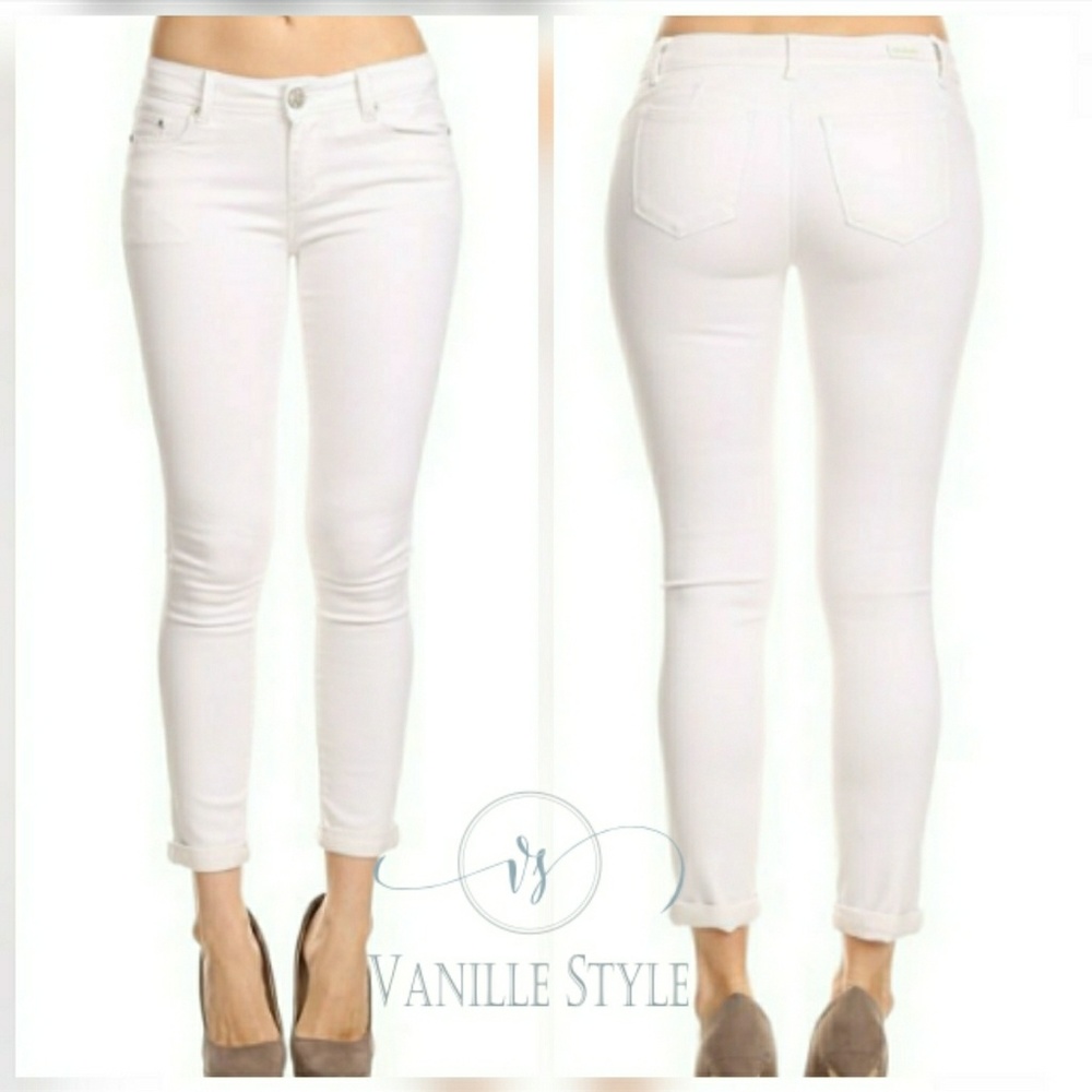 Off White Push Up Skinny Pants